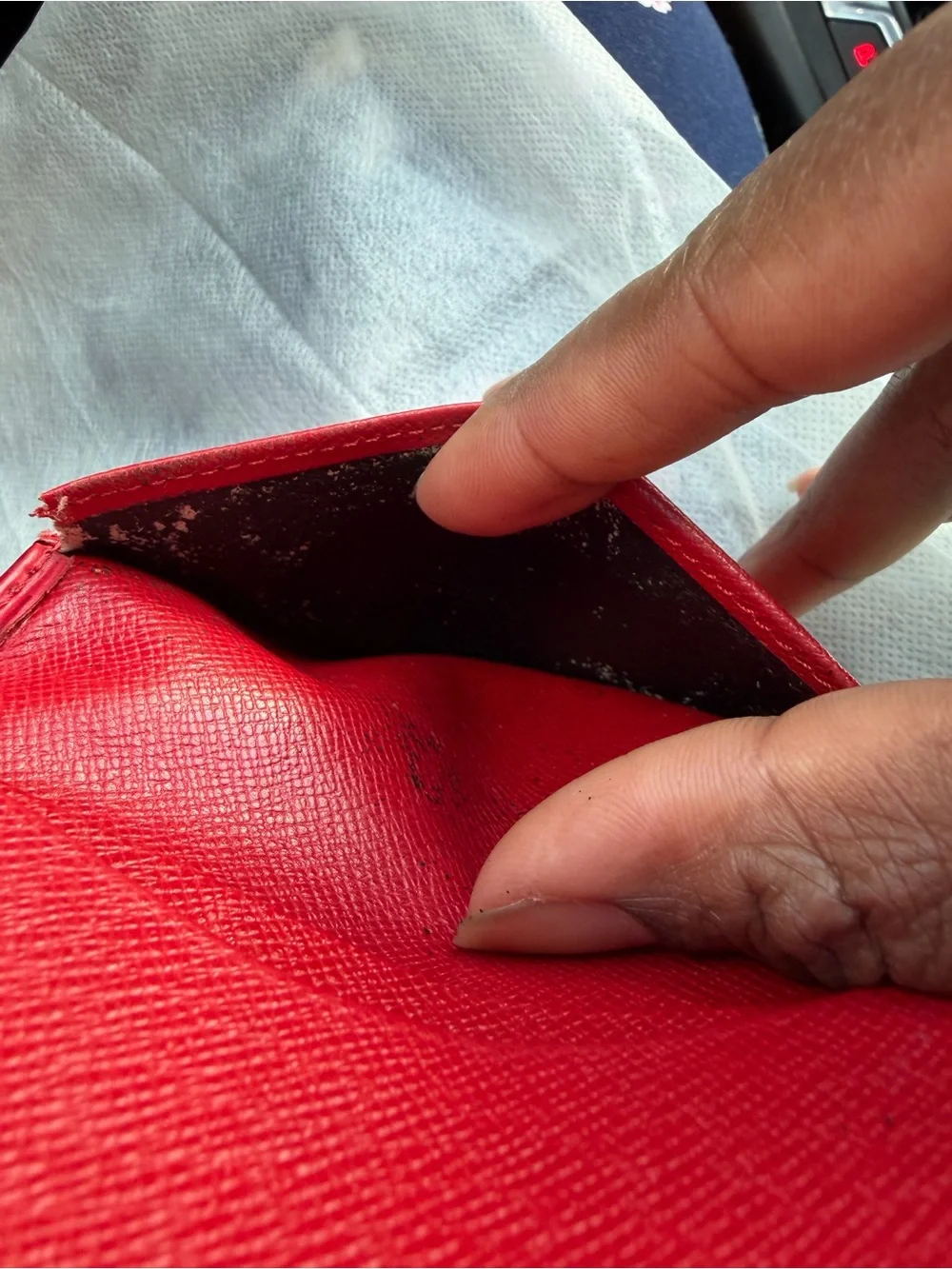 Authentic Louis Vuitton Red Epi Leather Pocket Organizer & Card Holder